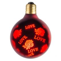 30095130001 Ampulle E27 led 0,5W G95 360° - Ambiance Décorative "love" rouge - Ecolicht
