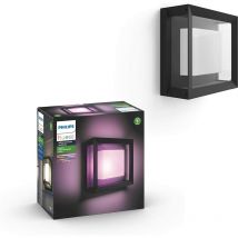 Philips Hue White & Color Applique murale Extérieure econic en aluminium, Noir, fonctionne avec Alexa, Google Assistant et Apple Homekit