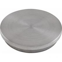 Rändelkappe flach massiv, Rohr ø 42,4 x 2 ,Edelstahl geschliffen V2A - Economy