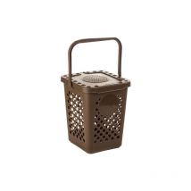 Fraschetti - Poubelle Ecoplus 10 lt en polypropyle'ne marron cm 24x26x30h avec couvercle et poigne'e pour la collecte se'pare'e des de'chets