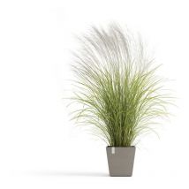 Ecopots - Pot Carré Rotterdam 35 Taupe + réservoir d'eau - 35,2 x 35,2 x h. 34 cm - 30 l