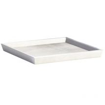 Soucoupe Square 40 Blanc Gris - 35,5 x 35,5 x h. 3,5 cm - Ecopots