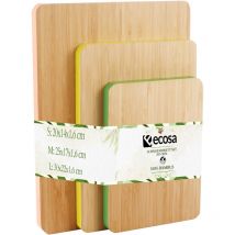 Schneidebrett 3er Set aus nachhaltigem Bambus Schneidebretter Küchenbrett Schneidebrettchen - Ecosa