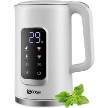 Ecosa - Wasserkocher Edelstahl mit Temperatureinstellung (40°C-100°C) 1,7 Liter 2200 Watt Teekocher 100% bpa frei Warmhaltefunktion led Display mit