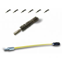 Ecouvillon INOX Condenseur Lot de 6 avec 1 tringle flexible 48 cm Ø 18 mm Raccord laiton taraudé M6 femelle Torsade en acier galvanisé Paroi tube