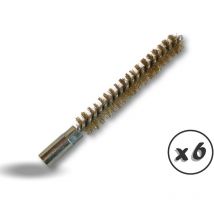 Ecouvillon laiton Condenseur Lot de 6 ø 12 mm Raccord laiton taraudé M6 femelle Torsade en acier galvanisé Brosse nettoyage paroi tube alésage Kibros