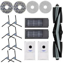 Aiperq - Ecovacs Deebot X2, X2 Omni, X2 Pro, DEX86 Vacuum Cleaner Spare Parts Accessories, 1 Main Brush, 8 Side Brushes, 4 Cleaning Cloths, 2