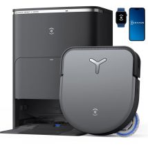 Ecovacs - Robot Aspirateur Laveur deebot X5 Omni, Aspirateur Robot avec Station, 12800Pa, ZeroTangle, Nettoyage Humide adaptatif TruEdge, Lavage à