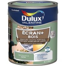 Ecran+ bois - Peinture satinée pour bois extérieur - Volets, portes, fenêtres, portails - Vert Provence 2 l Dulux Valentine