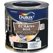 Ecran+ bois - Peinture satinée pour bois extérieur - Volets, portes, fenêtres, portails - Noir 0,25 l Dulux Valentine