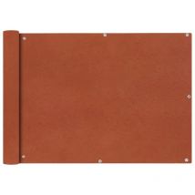 Kalisse - inlife Écran de balcon en tissu Oxford 75x400 cm Ocre marron - Rouge