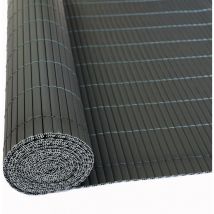 Tapis d'intimité en pvc pour clôture de balcon gris 0,9x8 m