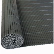 Tapis d'intimité en pvc pour clôture de balcon gris 1,0x10 m
