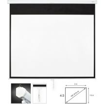 Fonestar - cran de projection manuel 100 pouces adaptable au mur ou au plafond, tissu blanc mat.