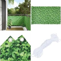 Cran d'intimité de balcon aspect de plante vert 600x75 cm pvc - Écran D'intimité Balcon - Brise Vue Balcon - Cloture Balcon - Décoration Balcon