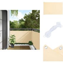 Cran d'intimité de balcon crème 400x75 cm pvc - Écran D'intimité De Balcon - Écrans D'intimité De Balcon - Rouleau De Clôture - Écran De Clôture