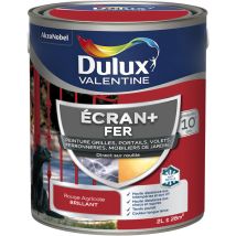 Ecran+ fer brillant - Peinture pour fer intérieur/extérieur - Grilles, portails, volets, ferroneries, mobiliers de jardin - Rouge Agricole 2 l Dulux