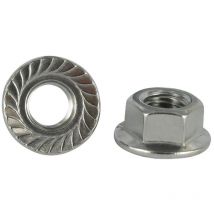 Ecrou Hexagonal hu Embase collerette crantée M5 Inox A4-1 piece
