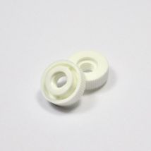M4 Blanc : Écrou plastique moleté M4 diam. ext. 16 mm blanc - Ajile