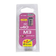 ecrous a sertir m4 x 40 pcs acier tete reduite