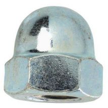 Crous borgnes acier zingué blanc, diamètre 12 mm, boîte de 100 écrous