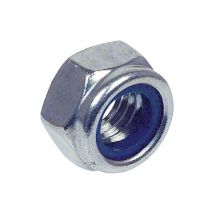 Crous de blocage hexagonaux avec bague plastique, filet fin forme basse din 985 galvanisé m 12 x 1,50 conditionnement : 200