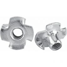 Ecrous en t 4 Griffes en Acier Zingué pour Travail du Bois Meubles(M6 x 50pcs)