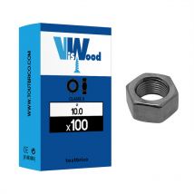 100 écrous hexagonaux ø 10mm classe 8 brut Viswood
