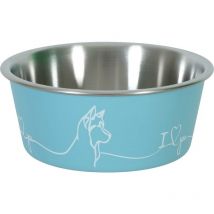 Ecuelle antidérapante bleue pour chiens Love dog 1700 ml