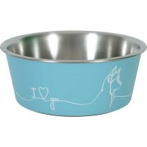 Ecuelle antidérapante bleue pour chiens Love dog 400 ml