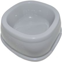 Ecuelle carrée 600 ml, gris en plastique, pour chat et chien Stefanplast