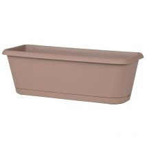 Jardiniere chorus taupe 50CM + plateau EDA plastique