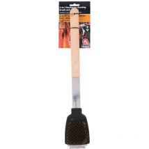 Bbq Collection - Brosse pour barbecue avec grattoir en acier inoxydable/chêne