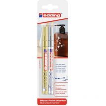 751 4-751-2-1-53-54 Marqueur peinture or, argent 1 mm, 2 mm - Edding