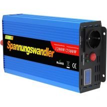 EDECOA Convertisseur 12v 220v convertisseur de Tension 1200w transformateur 12v 230v Onde sinusoïdale modifiée 1200w avec écran LCD et câbles