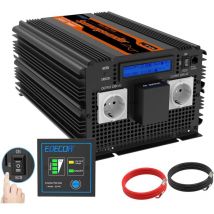 Edecoa - Convertisseur 24v 220v Pur Sinus 3500w Onduleur et écran lcd pour Camion Panneau Solaire autocaravane avec télécommande Power Inverter 24v