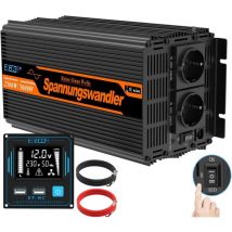 Convertisseur Pur Sinus 12v 220v 230V convertisseur 2500w Pur Sinus avec télécommande Convertisseur 12v 220v 230V (2500w Nouvelle télécommande)