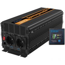Inverter 2000w convertisseur de Tension 24v 230v onduleur sinusoïdal modifié 24v 220v lcd avec télécommande et Deux Ports usb per Camion Onde