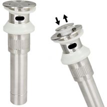 Edelstahl Abfluss Pop Up Garnitur Überlauf Exenter Waschbecken Bad Küche Sanlingo