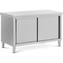 Edelstahl-Arbeitsschrank mit Durchreiche 140 x 70 cm 500 kg Durchreicheschrank