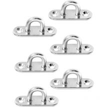 Pyygy - Edelstahl-Augenplatte, Stahlsattel, 5 mm Decken-Wandhaken, 304 Edelstahl, M5-Augenplatten für Yoga-Schaukeln, Hängematten, Markisen,