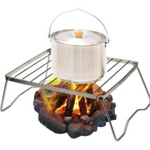 Kinsi - Edelstahl Barbecue Grill, Klappbar, Vertikal, Tragbar, 25,5x15x12,5cm
