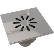 Mert Radiatoren - Edelstahl Bodenablauf Ablaufrinne Dusch Ablauf 15x15 cm Duschrinne Badablauf Siphon für Bad