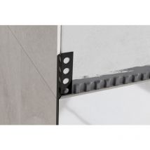 Ilcom - Edelstahl-Eckprofil Rs 45 Grad für Fliesen 1.2cm x 244cm - Glänzendes Schwarz
