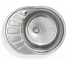 Edelstahl Rundspüle 'Calypso sr' mit linksseitiger Abtropffläche