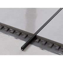 Ilcom - Edelstahl Erdungsanschluss U-Profil für Fliesen 0.5cm x 244cm - Satiniertes Schwarz