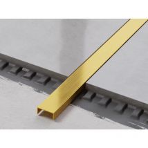Ilcom - Edelstahl Erdungsanschluss U-Profil für Fliesen 2cm x 244cm - Satiniertes Gold