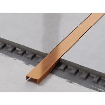 Ilcom - Edelstahl Erdungsanschluss U-Profil für Fliesen 2cm x 244cm - Satiniertes Kupfer