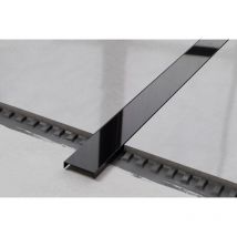 Ilcom - Edelstahl Erdungsanschluss U-Profil für Fliesen 4cm x 270cm - Glänzendes Schwarz