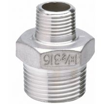 Edelstahl Fitting Reduziernippel 3/4 x 1/2 Zoll Übergangsnippel